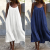 Women'S Fashion Boho Casual Solid Color Ruffle Loose Slip Dress