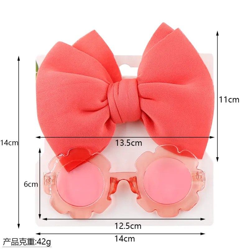 Kids Cute Sunglasses Space Cotton Solid Color Hairband Fashion Set