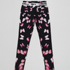 Multicolor Butterfly Print High-Waisted Sports Cropped Leggings Pants