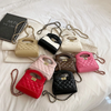 Kids Girls Fashion Sweet Cute Chic Solid Color Block Chain Lock Crossbody Bag