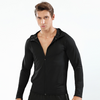 Men Casual Simple Solid Color Hooded Zipper Long Sleeve Sports Jacket