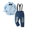 Kids Toddler Boys Spring And Autumn Fashion Casual British Style Bow Shirt Suspender Trousers Boys Party Clothing Set