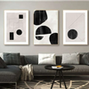 (Buy 1 Get 1) Nordic Simple Abstract Geometric Black White Line Decoration Living Room Hanging Painting Core