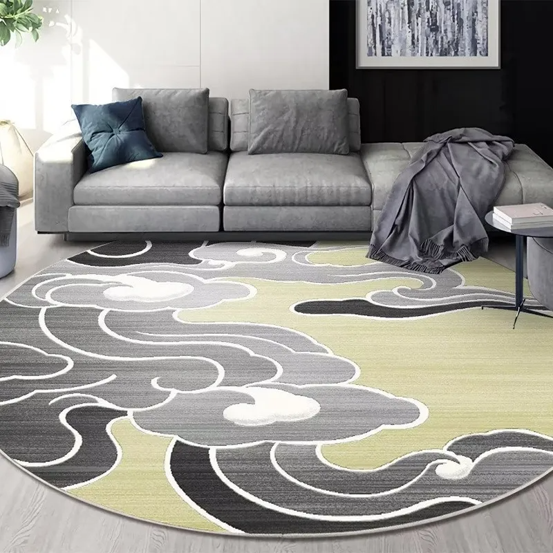 Living Room Simple Abstract Round Machine Washable Carpet