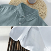 Summer Men Breathable Lapel Collar Hanging Dyed Gradient Color Cotton Long Sleeve Shirt