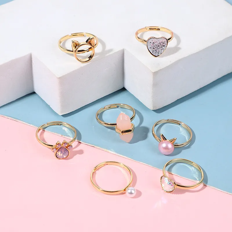 (Buy 1 Get 2) Children Kids Baby Fashion Girls Cute Princess Adjustable Ring Set