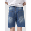 Men'S Casual Straight Black And White Design Denim Shorts