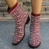 Women Simple Plus Size Fashion Print Pointed Toe Short Boots