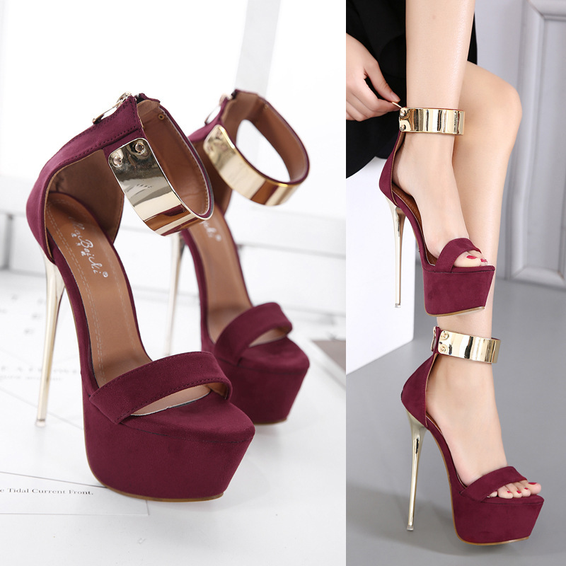 Women Fashion Sexy Waterproof Platform Stiletto Heel Sandals Wedges