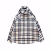 Men Spring Autumn Fashion Casual Plaid Long Sleeve Lapel Shirt Coat