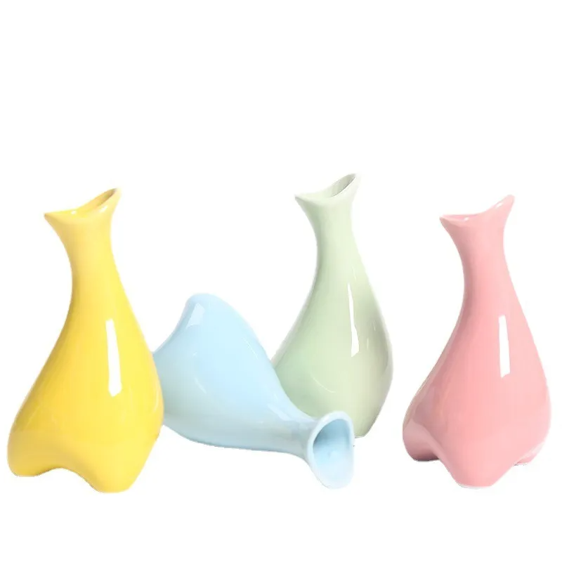 (Buy 1 Get 1) Simple Solid Color Dry Flower Container Home Decoration Ceramic Vase