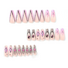 ( Buy 1 Get 2 ) Women Fashion Halloween Pink Flame Cobweb Heart Pumpkin Wearable False Nails