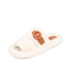 Autumn Winter Women Fashion Plus Size Belt Buckle Plush Warm Home Slippers