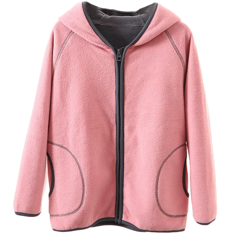 Children Kids Girls Boys Fleece Zipper Jacket