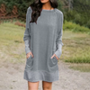 Women Fashion Casual Raglan Long Sleeve Dress