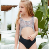 Girls Fashion Leopard Pattern Hollow Out Bikini