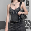 Women'S Fashion Edgy Denim Spaghetti Strap Top