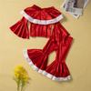 (Buy 1 Get 1) Toddler Girls Party Christmas Cute Long Sleeve Top Flare Trousers Sets