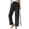 Women'S Fashion Casual Cotton Linen Loose Elastic-Waist Straight Leg Trousers