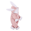 Kids Baby Boys Girls Autumn Winter Casual Cute Solid Color Stripe Rabbit Ears Fleece Long Sleeve Hooded Jumpsuit