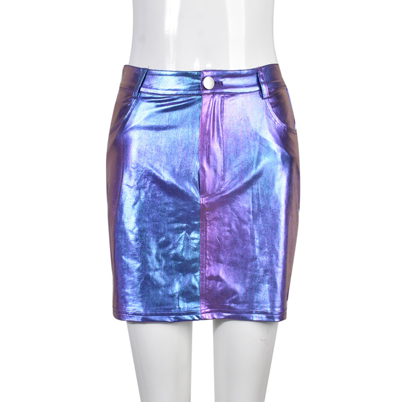 Women'S Fashion Sexy Color Intrigue High-Waist Skirt