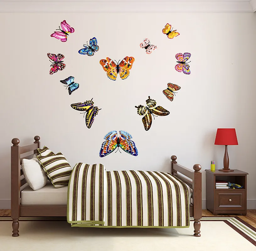 (Buy 1 Get 1) 12pcs/Set 3D Stereoscopic Double-Layer Luminous Butterfly Magnetic Wall Stickers