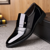 Men'S Fashion Solid Color Toe Shiny Leather Shoes