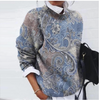 Women Fashion Painting Floral Print Loose Long Sleeve Sweatshirt