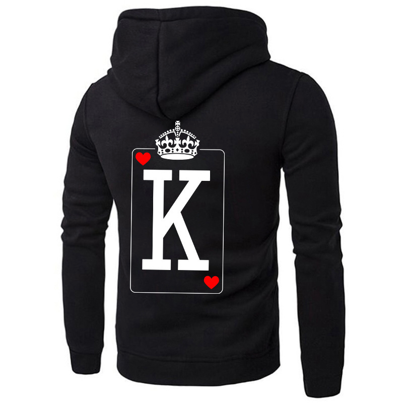 Fashion Casual Long Sleeve Round Neck Letter Print Couple Hoodie