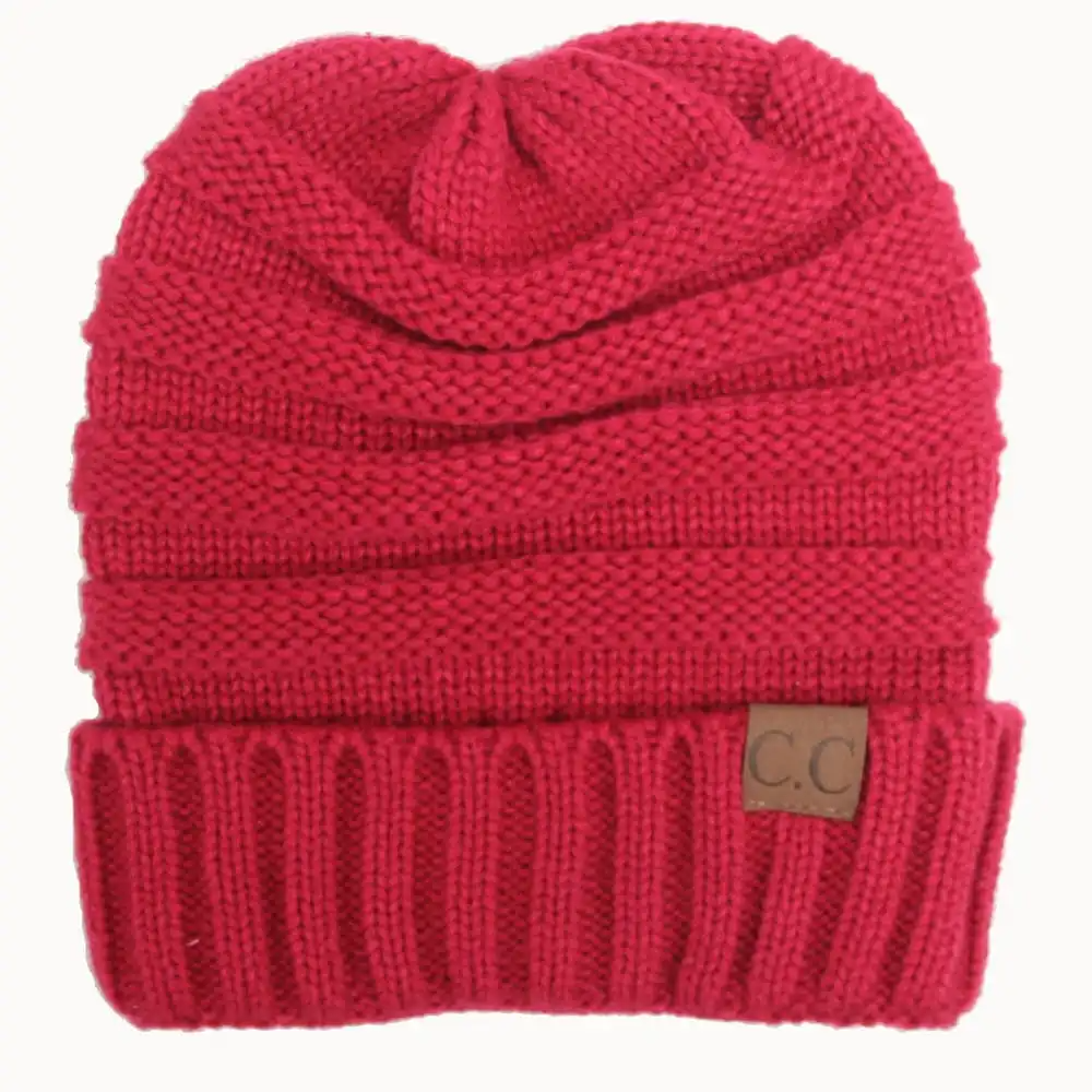 (Buy 1 Get 1) Fashion Letter Label Solid Color Knitted Hat