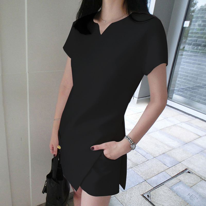 Women Summer Elegant Solid Color Short Sleeve Side Slit Blouse And Shorts Office Chic Set