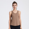 Women Casual Loose Solid Color Breathable Round Neck Sleeveless Sports Tank Top