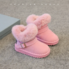 Kids Boys Girls Autumn Winter Fashion Casual Solid Color Metal Buckle Round-Toe Flats Slip On Platform Shoes Snow Short Boots