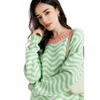 Women Fashion Simple Green Knitted Sweater