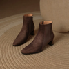 Women Fashion Simple Color Suede Pointed Toe Short Chelsea Boots