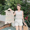 Women Fashion Ethnic Style Hollow Crochet Knitting Solid Color Camisole