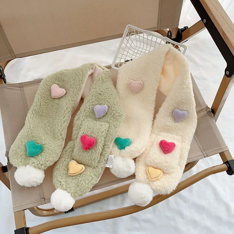 (Buy 1 Get 1) Kids  Winter  Heart-Shaped Thickening Woollining Scarf