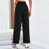 Women Fashion Casual High Waist Wide Leg Office Chic Cropped Solid Pants