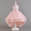 Kids Toddler Big Girls Summer Fashion Party Cute Sweet Solid Color Sequins Bow Pleated Sleeveless Mesh Party Tutu Dress