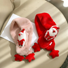 Kids Winter Cartoon Santa Claus Doll Double-Sided Star Warm Scarf