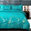 Bedding Three-Piece Set Bronzing Texture Quilt Cover Pillow Case Digital Printing Kit Home Textile