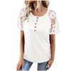 Women'S Fashion Hollow Lace Stitching Short-Sleeved T-Shirt