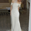 Light Wedding Dress Women White Satin Simple Elegant Small Trailing Party Dress