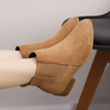 Women Fashion Plus Size Suede Pointed Toe Side Zipper Short Boots