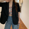 Women Casual Solid Color Thin Loose Short-Sleeved Blazer