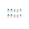 ( Buy 1 Get 2 ) Women Simple Blue Glitter Starburst Blue Color Matching False Nails