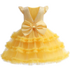 Kids Toddler Big Girls Fashion Party Cute Sweet Solid Color Sequins Bow Pleated Sleeveless Mesh Party Tutu Dress