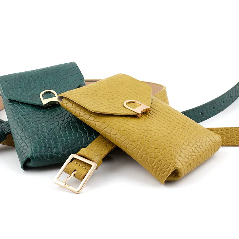 Women Crocodile Pattern Waist Pack Coin Purse Belts