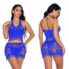 Women'S Lace Hollow Halter Neck Tassel Pajamas Two-Piece Set ( 2 PCS )