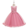 Kids Toddler Big Girls Fashion Party Cute Sweet Solid Color Floral Pleated Sleeveless Mesh Party Tutu Dress